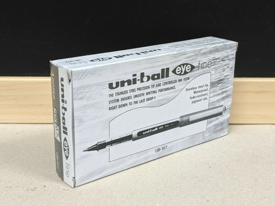 4 x Uni-ball Eye Pigment Ink Roller Ball Pen Black 0.7mm Fine UB-157 - image 4 of 4