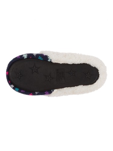 Dearfoams Girls' Sweater Knit Clog Slippers, Paradise Pink, 7/8 - Picture 6 of 6