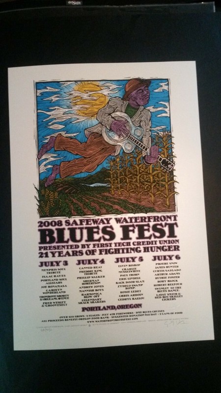 Waterfront Blues Festival, Portland | 2008 Silk Screen Poster | Gary Houston