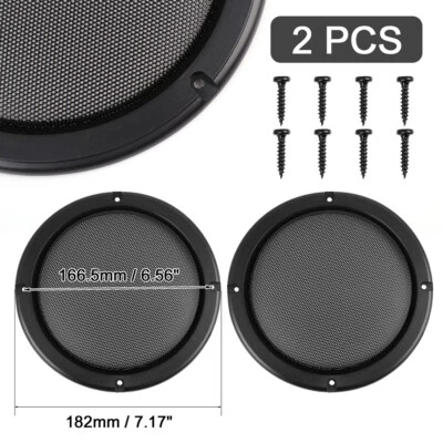 UXCELL 2pcs 6.5" Car Audio Speaker DJ Grill Cover Steel Mesh Woofer Subwoofer Protector