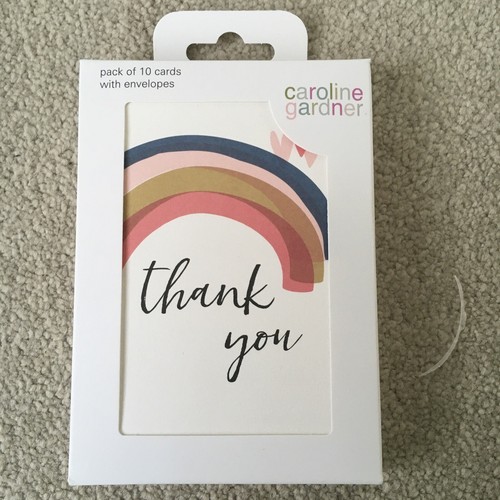 Caroline Gardner 'Thank You' Cards - Pack of 10 with envelopes - BNIB Made in UK - Picture 3 of 3