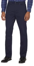 DKNY Men's Slim Straight Fit Stretch Twill Pants Navy Blazer