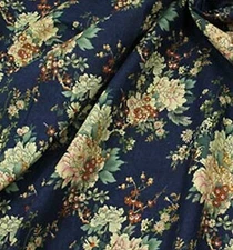 By Yard large flowers print fabric for sewing curtain cotton linen material