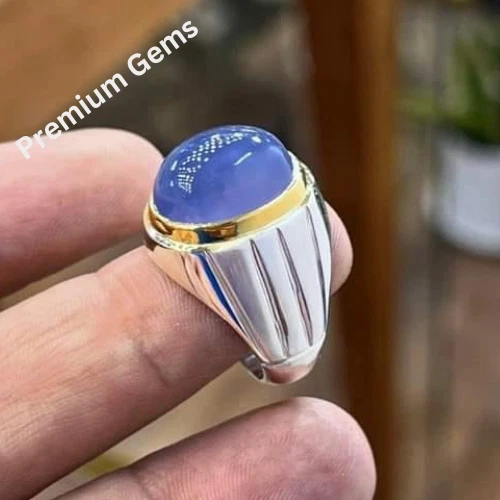 Anillo de ágata Yameni Aqeeq/Akeek púrpura original, hermoso hecho a mano único Foto 2 de 4