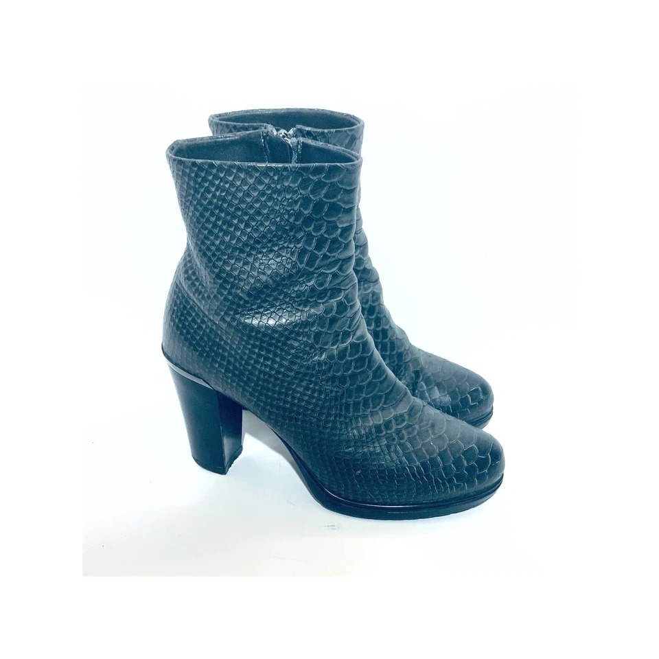 Botín Loriblu 7 Gris Repujado Animalier Plataforma Tacón EU 37 $545 Foto 3 de 4