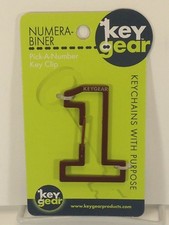 KeyGear - Number 1 Red : Key Ring Holder - Alpha Carabiner - You Get 6