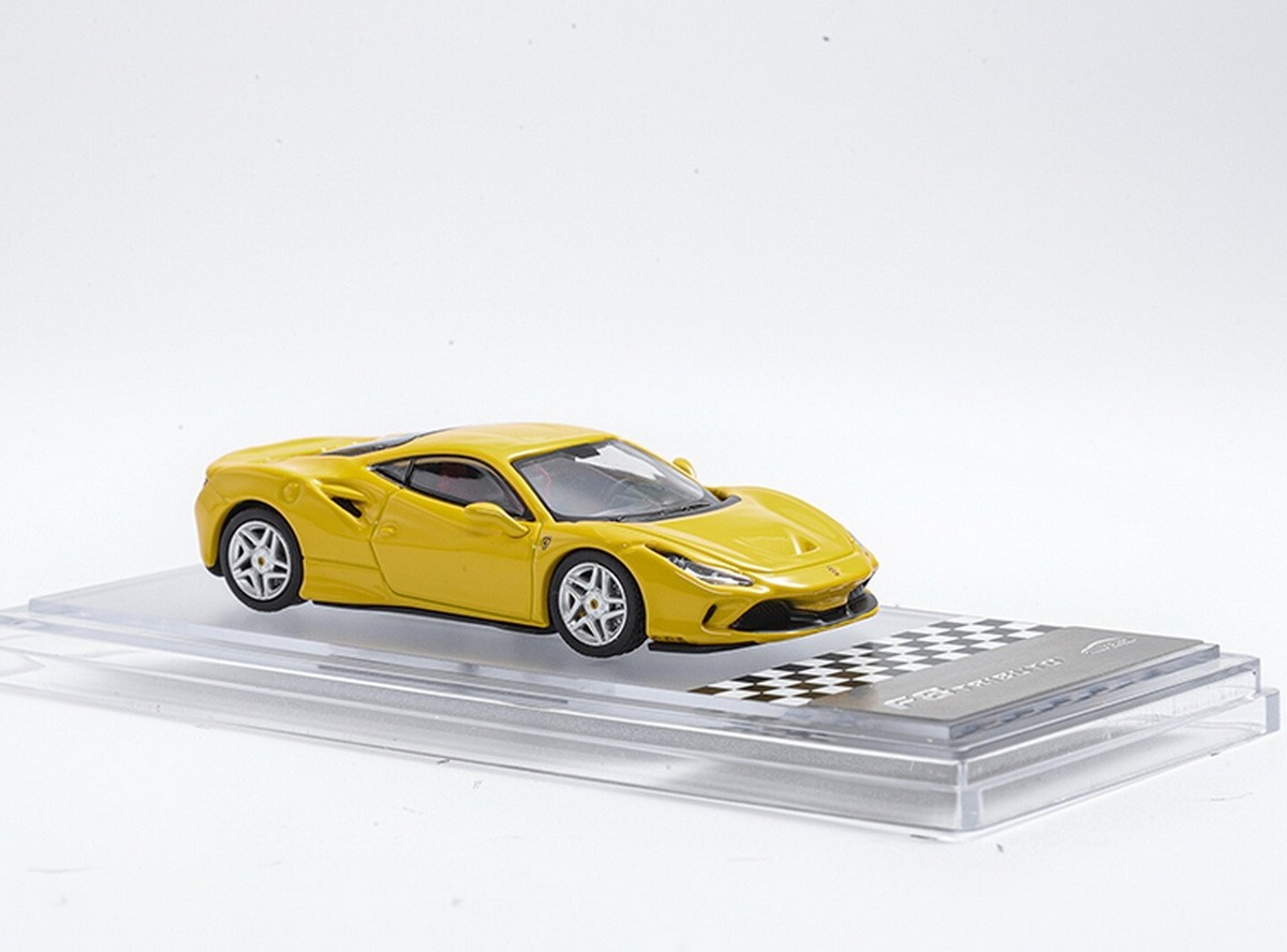 XF MODEL 1/64 Scale Ferrari F8 Tributo Yellow Diecast Car Model