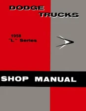 1958 Dodge Pickup Truck Shop Service Repair Manual Engine Drivetrain Electrical