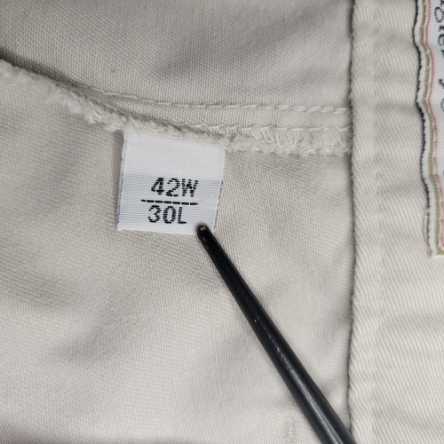 Vintage Bugle Boy Khaki Pants Mens Size 42x30 Beige Flat Front 90's Chino Slacks - Picture 12 of 13