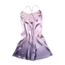 Vtg 90's Y2K Victoria's Secret 100 SILK Mauve Purple Ombre Bias Slip Dress S