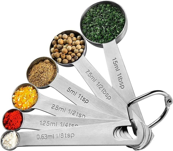 MesslöFfel Set Edelstahl 6-Teilig DosierlöFfel FüR GewüRze Backen Kochen KüChe-image