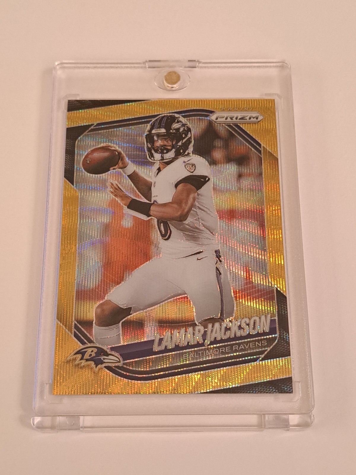 2025 Panini Prizm Lamar Jackson Gold Wave #08/10 Jersey Number #78