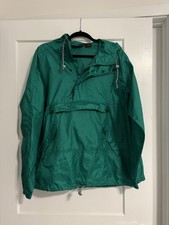Vintage 90s Eddie Bauer Nylon Kangaroo Pocket Drawstring Windbreaker Jacket M