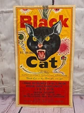 1970's Black Cat CLASS V Firecracker Fireworks Label 6x10"