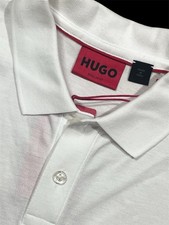 HUGO Boss Delongu Regular Fit Logo Polo Shirt Men  s Small White NWT
