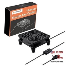 Quiet 120mm Router Fan Cooler with L/M/H 3-Degree Speed Controller, 1Pcs 120mm