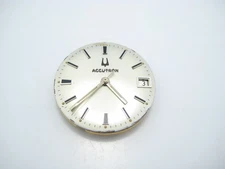 Accutron 28.6mm Bulova 2181 Watch White Grey Dial Movement - Parts Only