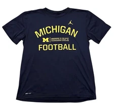 Michigan Wolverines Nike Jordan Tee Shirt Large Dri Fit  Performance Jumpman