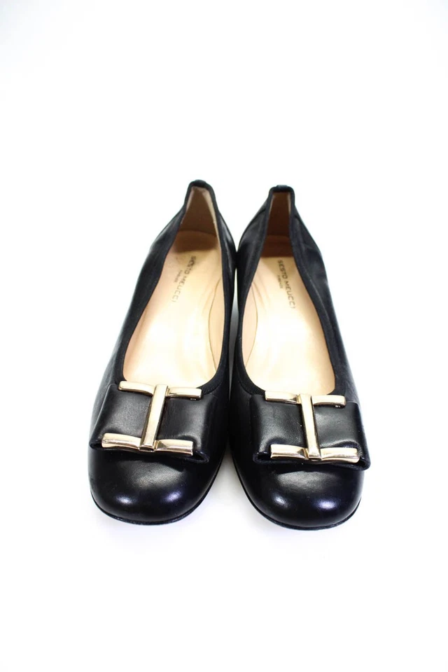 Zapatos de salón Sesto Meucci para mujer punta redonda tacón bajo sin cordones negros talla 8,5 estrechos Foto 2 de 4