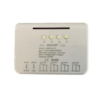 4 Channels WiFi Smart Relay Switch, eWelink App DC 5V AC 85-250V Passive Outp...