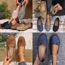 NEW Ladies Casual Work Loafer Womens Summer Comfy Shoes Slip On Flats Sandals UK