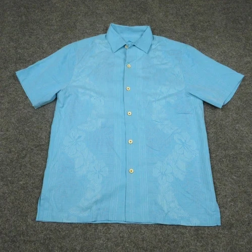 Tommy Bahama Shirt Mens Medium 100% Silk Hawaiian Floral Beach Button Collared
Opens in a new window