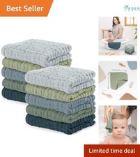 Muslin Baby Washcloths 10 Pack Cotton Large Soft Absorbent Infant Sensitive Skin