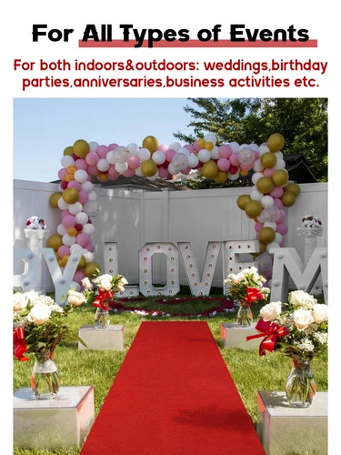 Red Carpet Runner Party 3 x 10 Dark Red/Burgundy Extra Thick Non-Slip Red Aisle - Picture 7 of 8