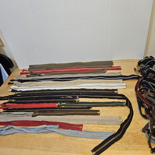 Lot Vintage Zippers- 13 Talon -1 Scovill - 1 YKK & Pile Of Parts/Pieces -Sewing - Picture 2 of 23