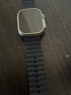 Apple Watch Ultra 2 49mm Titanium Case with Ocean Band - Blue, One Size (GPS...