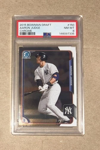 2015 Bowman Draft Baseball Aaron Judge Chrome Yankees Rookie Card #150 PSA 8