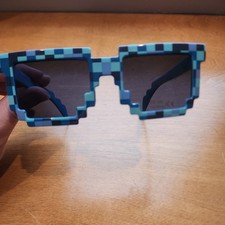 Blue Minecraft Sunglasses Pixel Frame UV 400 Protection Big Kids Teens Adult