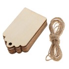 10Pcs Unfinished Wood Tags Wooden Shapes Rectangle for