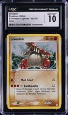 2004 POKEMON EX HIDDEN LEGENDS HOLO #102/101 GROUDON CGC 10 GEM MINT