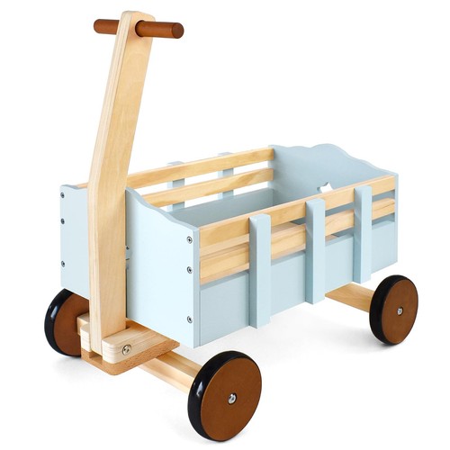 Kids Wagon Toy,Wooden Toys Cargo Walker Cart Wagon Stroller,Toddler Push and ...