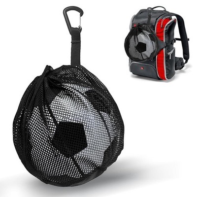Ballnetz für 1 Ball Tragbare Mesh-Balltasche mit Karabiner & Kordelzug