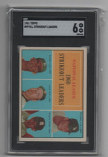 1961 Topps NL 1960 Strikeout Leaders #49 SGC 6.5 SANDY KOUFAX DON DRYSDALE JONES
