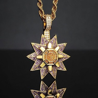 2 Carat Multi Color Star Me Round Diamond Pendant Charm 14k Yellow Gold Finish
