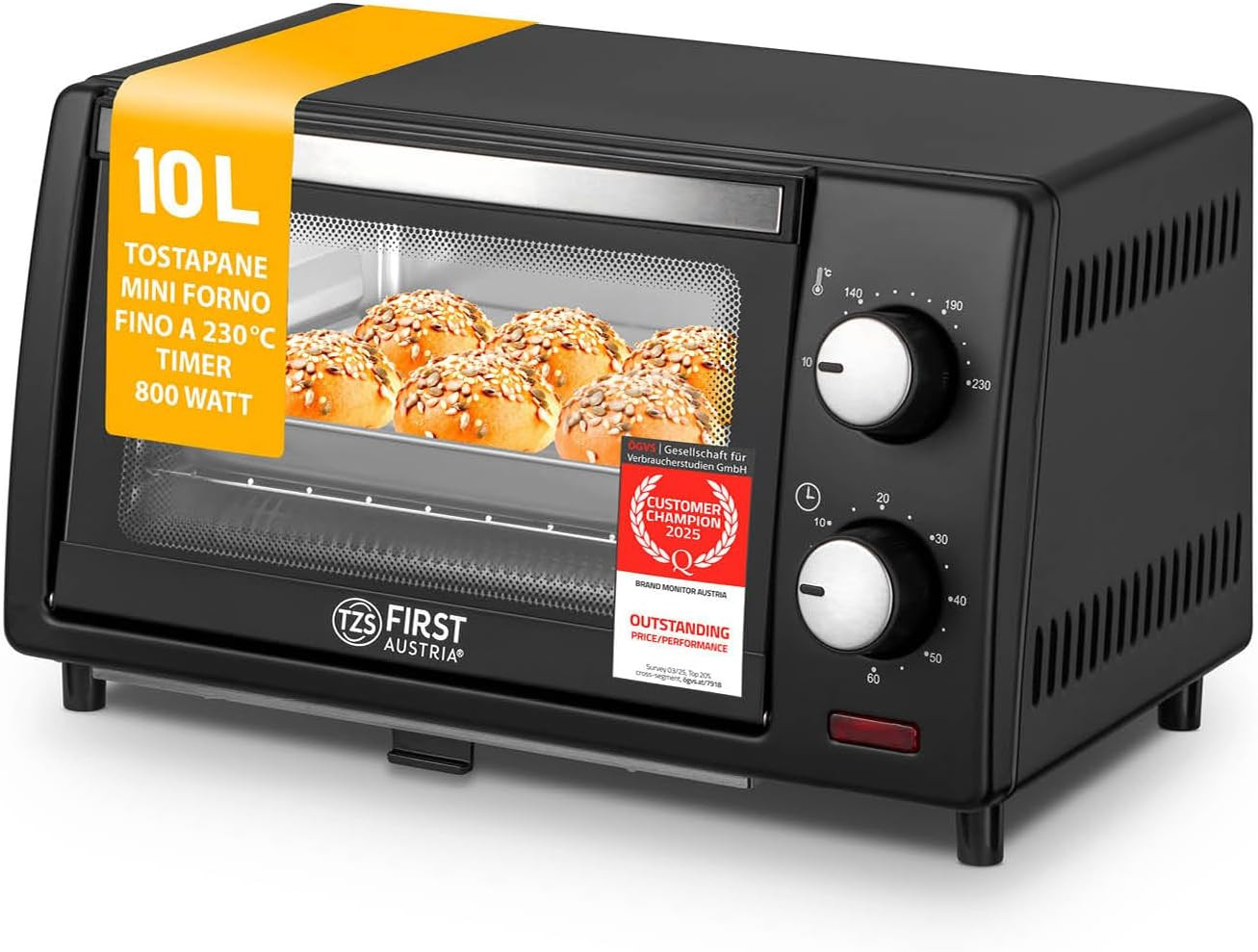Fornetto Elettrico 10L 800W per Camper e Camping | Mini Forno 230°C