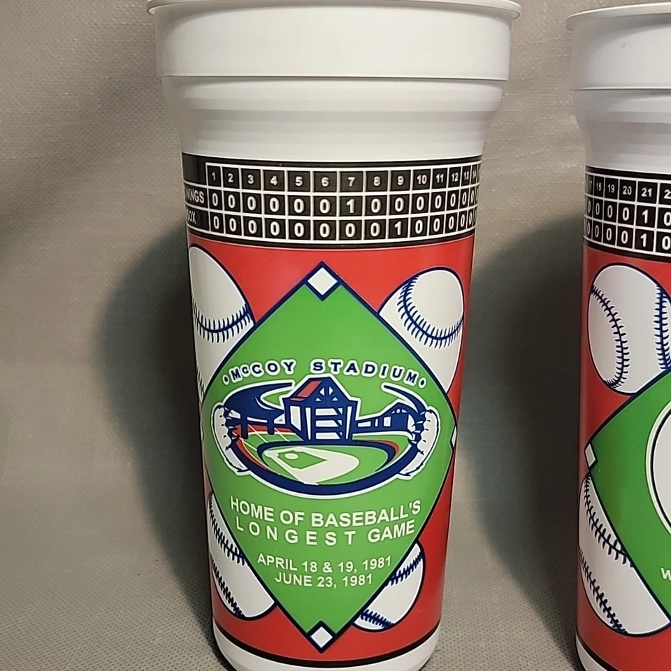 2/1981 PAWTUCKET RED SOX 28 OZ Copa Béisbol Juego Más Largo Mccoy Stadium PAWSOX Foto 2 de 4