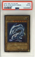 2002 Yu-Gi-Oh Blue-Eyes White Dragon 1st Edition SDK-001 PSA 4 VG-EX Starter