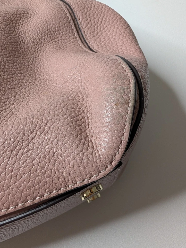 Kate Spade New York Hailey Pebbled Leather Shoulder Tote Bag Pink Gold Hardware - Image 4 of 4