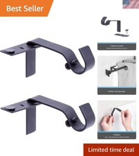 Sleek Fast Fit 5/8" Curtain Rod Brackets - Easy Installation, Modern Look