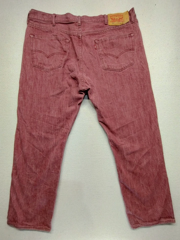 Jeans de mezclilla Levis 501 blanco con cono de roble 42x32 (REAL 40X30) rojo denim rojo lengüeta para hombre Foto 3 de 4