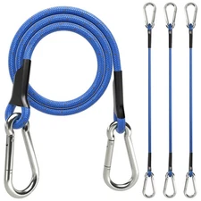 24 Inch Bungee Cords with Stainless Steel Carabiner Heavy Duty Strong Bungee ...