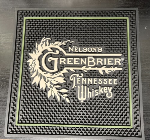 Nelson's Greenbrier Tennessee Whiskey Square Bar Spill Mat 14"x14" Green Brier - Picture 1 of 5