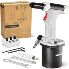 Pneumatic Rivet Gun 3/16" 5/32" 1/8" 3/32",KR-S50 with 1 Set of Extra Jaws, A...