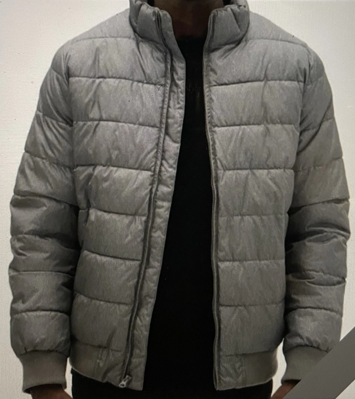 Gap Men’s Medium Warmest Fleece-Lined Puffer Jacket Gray