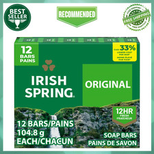 Irish Spring Bar Soap for Men, Original Clean Mens Bar Soap, 12 Pack, 3.7 Oz