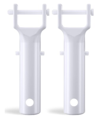 (2Pack) Swimming Pool Spa Vacuum Head Handle Replacement w/ V-Clip & Pin White